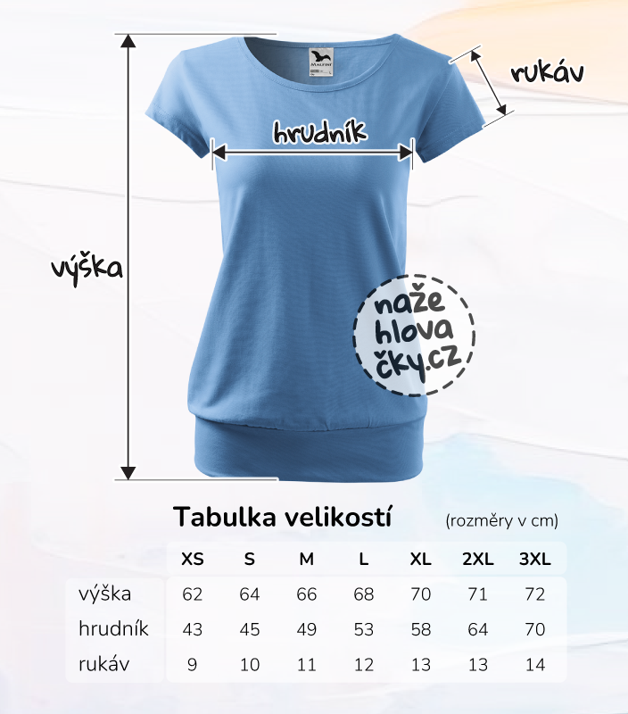 Tričko CITY dámské nebesky modrá