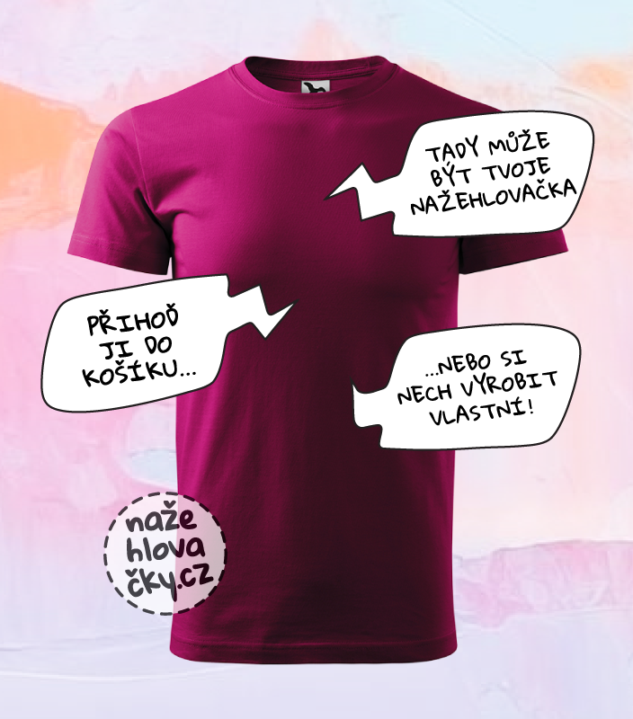 Tričko BASIC pánské fuchsia red