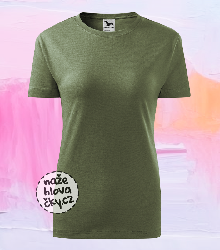 Tričko BASIC dámské khaki