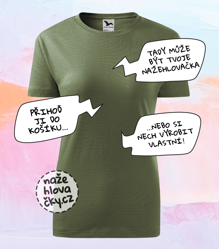 Tričko BASIC dámské khaki