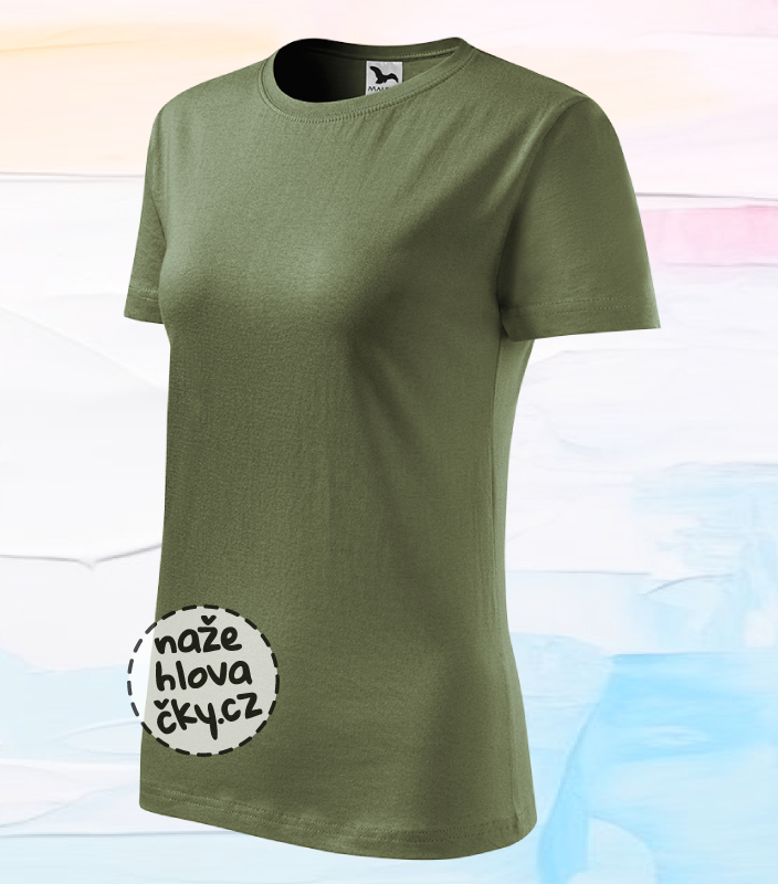 Tričko BASIC dámské khaki