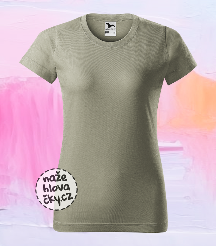 Tričko BASIC dámské světlá khaki
