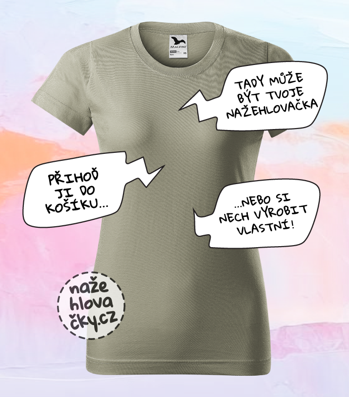 Tričko BASIC dámské světlá khaki