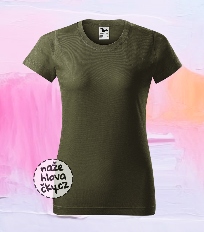 Tričko BASIC dámské military