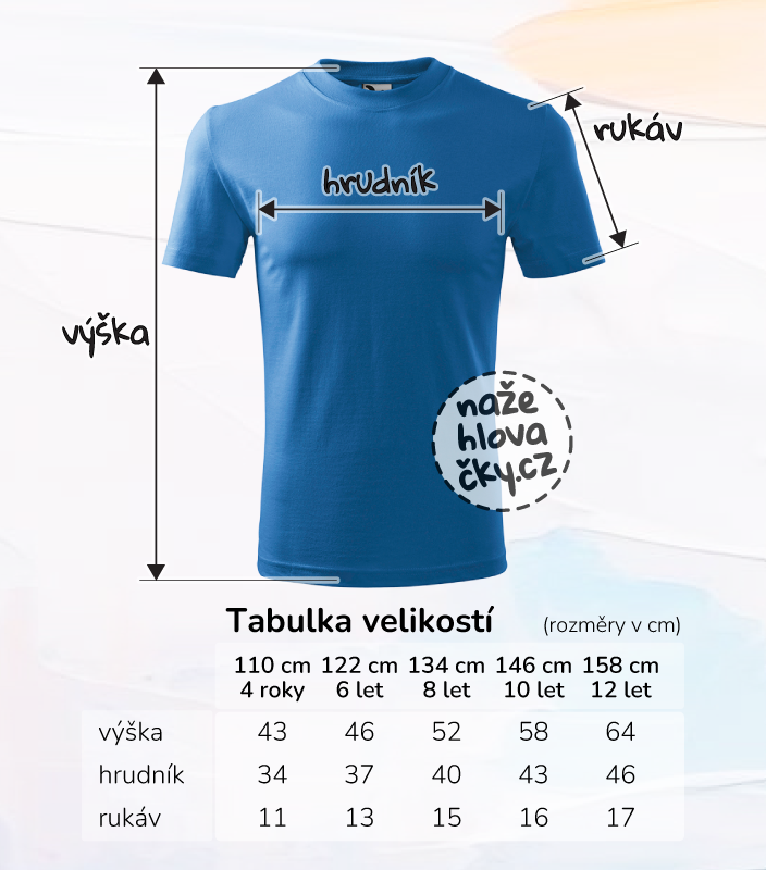 Tričko BASIC dětské azurově modrá