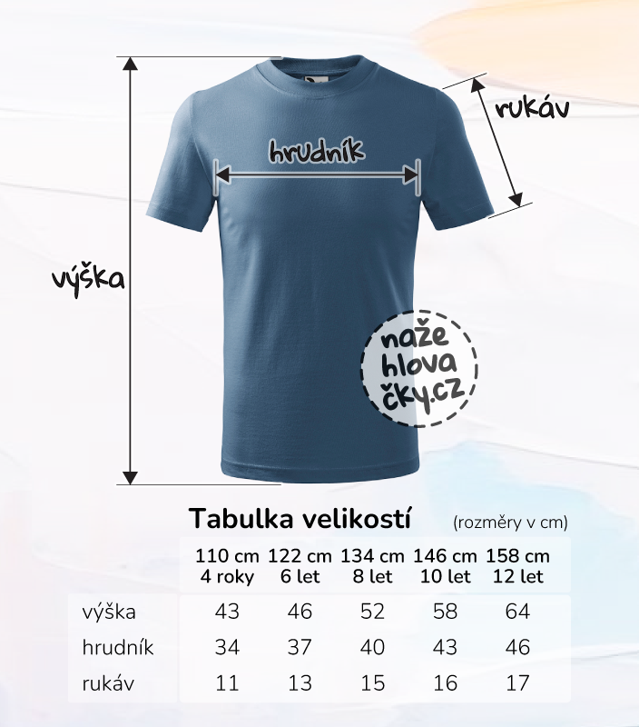 Tričko BASIC dětské denim