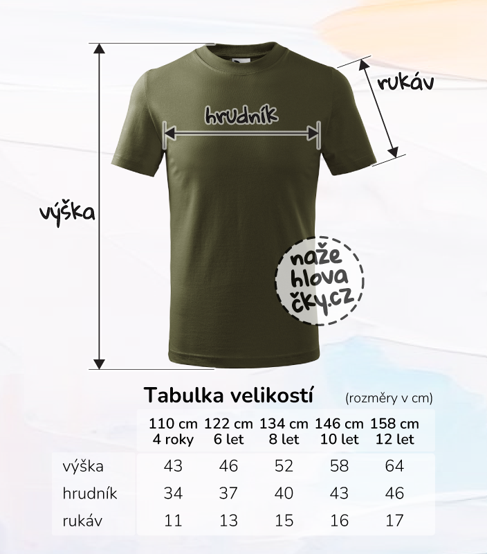 Tričko BASIC dětské military