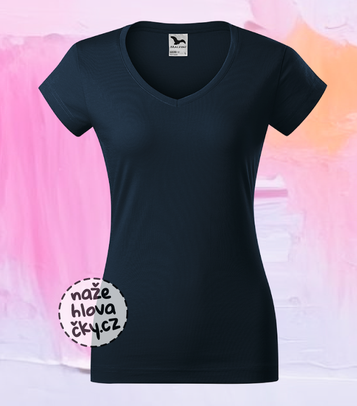 Tričko FIT V-NECK dámské námořní modrá