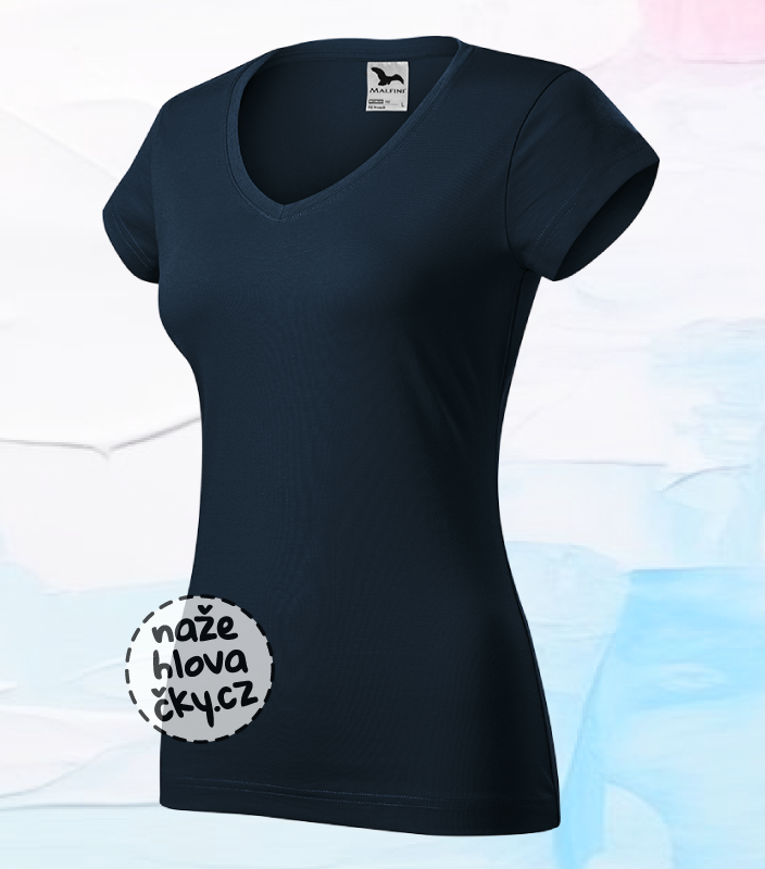 Tričko FIT V-NECK dámské námořní modrá