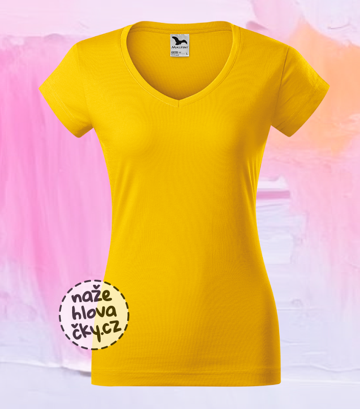 Tričko FIT V-NECK dámské žlutá