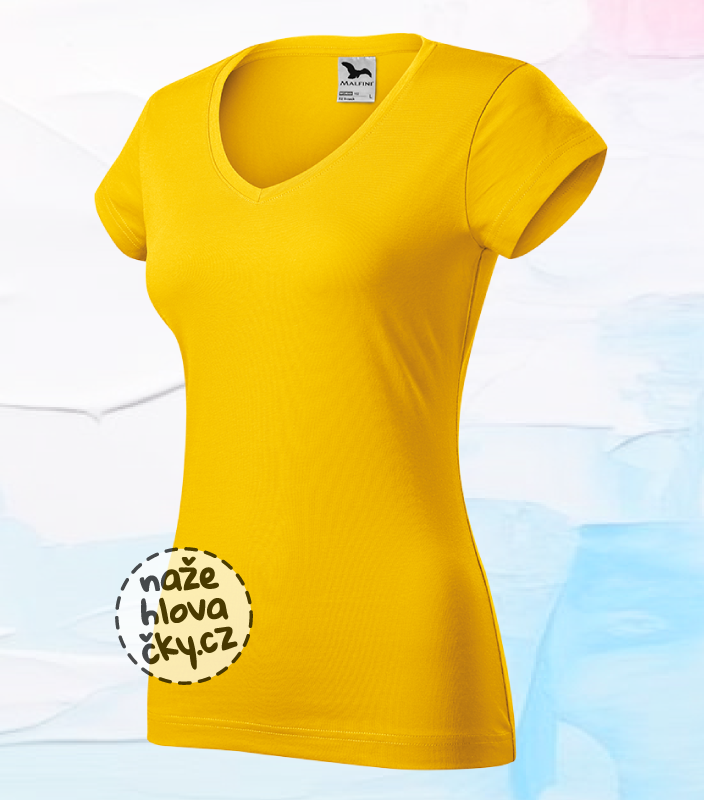 Tričko FIT V-NECK dámské žlutá