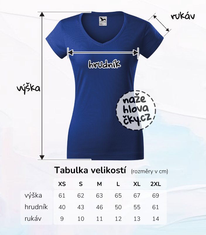 Tričko FIT V-NECK dámské královská modrá
