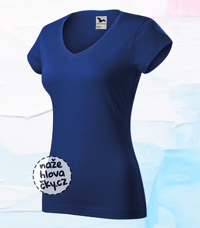 Tričko FIT V-NECK dámské královská modrá