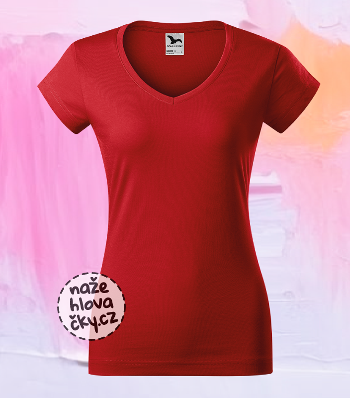 Tričko FIT V-NECK dámské červená