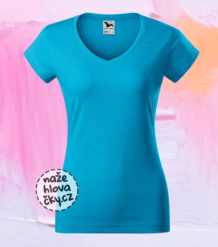 Tričko FIT V-NECK dámské tyrkysová