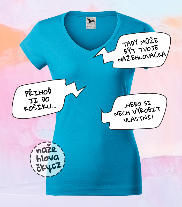Tričko FIT V-NECK dámské tyrkysová