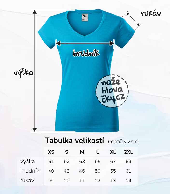 Tričko FIT V-NECK dámské tyrkysová