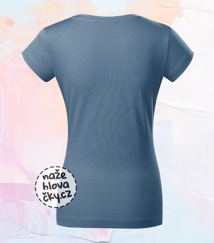 Tričko FIT V-NECK dámské denim