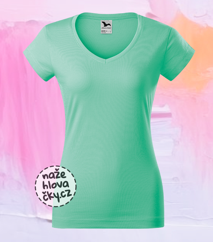 Tričko FIT V-NECK dámské mátová