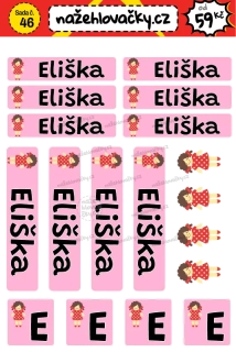 Nažehlovačka - JMENOVKA - Eliška - holky
